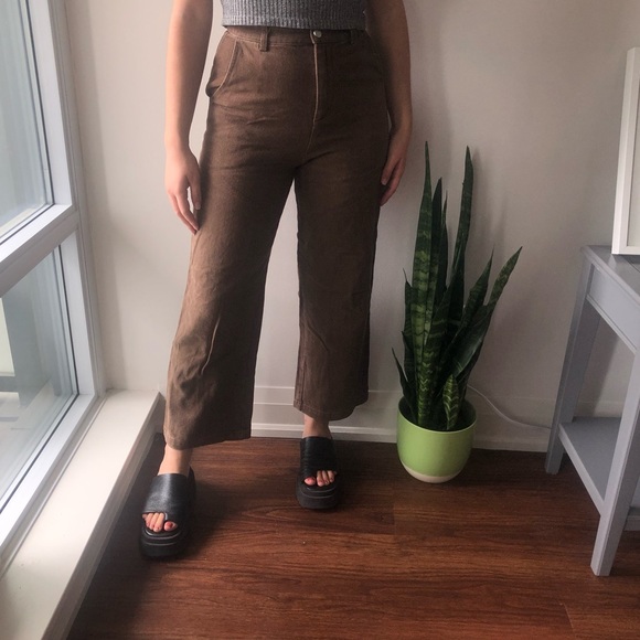 Wide leg brown pants - Picture 1 of 2